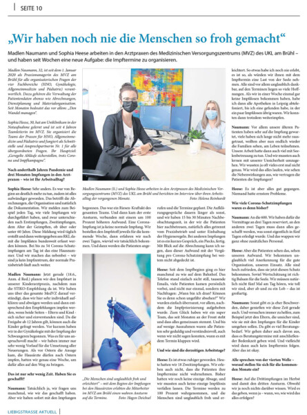 Liebig aktuell - Beitrag MedVZ Impfungen
